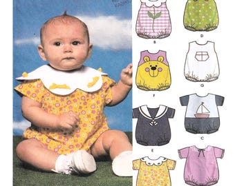 Simplicity 9719 vintage 2001 barboteuse bébé patron de couture body une pièce XS S M L non coupé