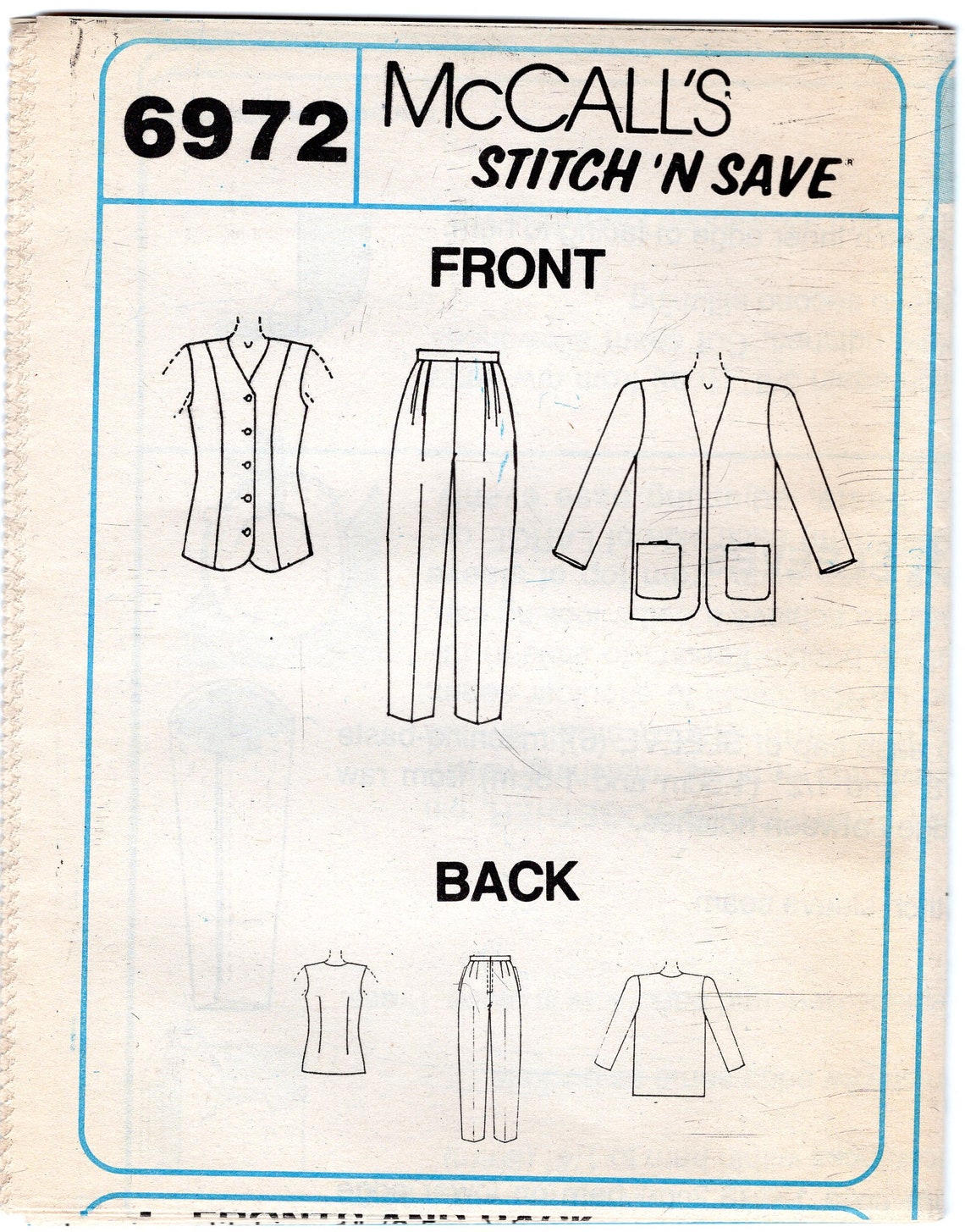 Women Pant Suit Sewing Pattern Mccalls 6972 Long Jacket Etsy Canada