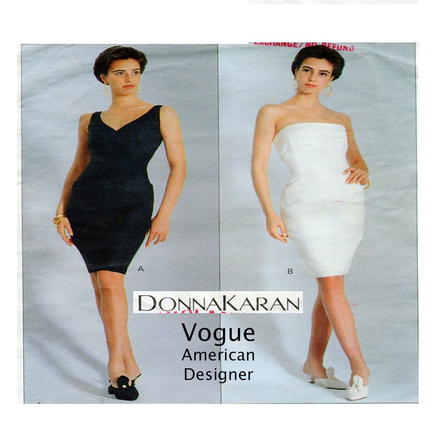 Craft Supplies & Tools Knee Length Donna Karan Strapless Dress UNCUT V