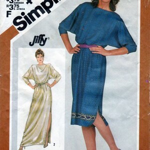 Simplicity 6206, Women Dress, Sewing Pattern, Maxi Dress, Tunic Style, Wide Sleeve, Pencil Skirt, Boat Neckline, Pencil Skirt, Size 6-8-10 image 5
