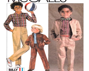 McCall’s 8687 Vintage 1980s Boys Jacket Shirt Pants Pattern Classic Retro Set Size 6