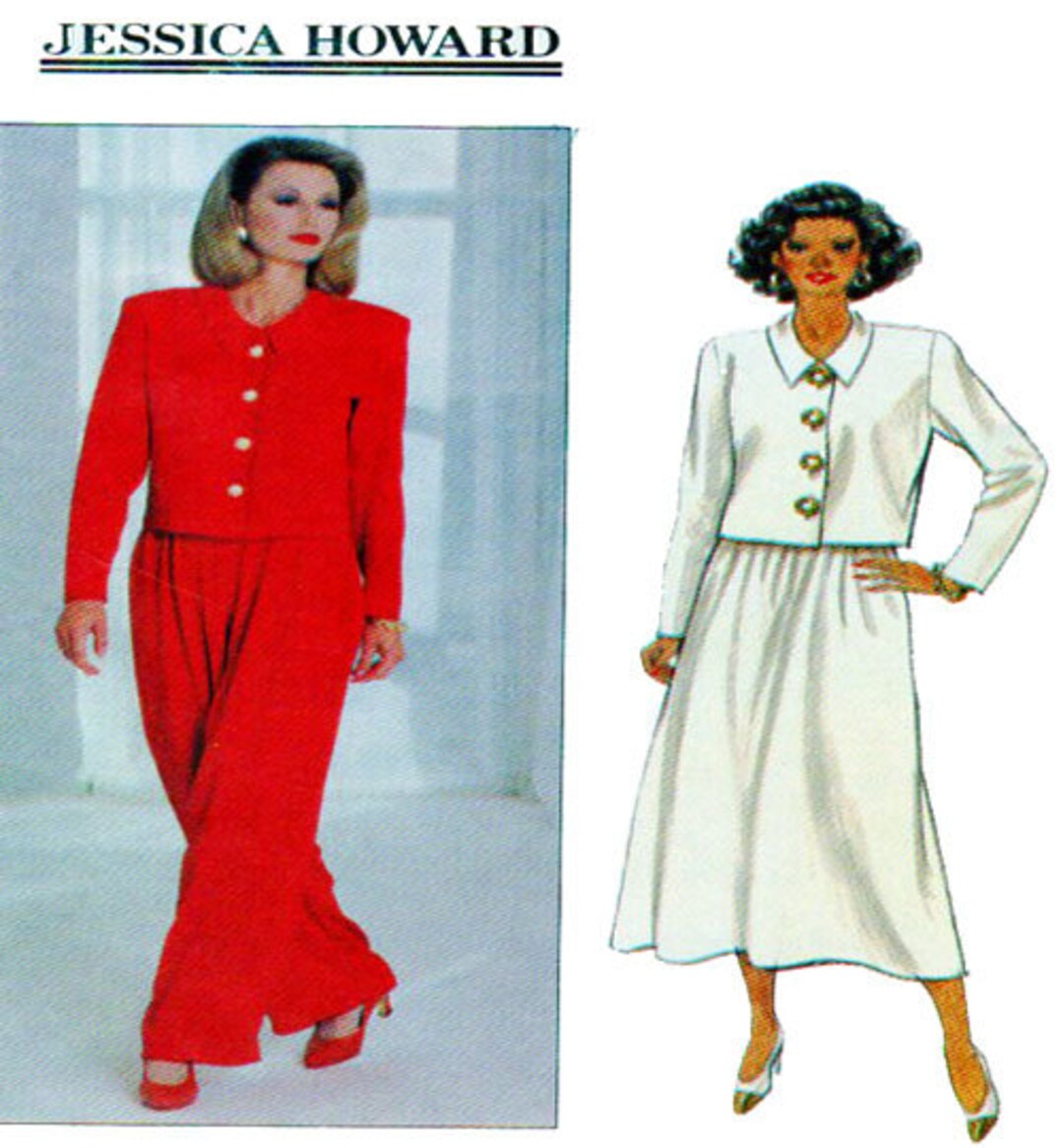 Jessica Howard, Pant Suit, Sewing Pattern, Butterick 3062, Short Waist Jacket, Loose Fit, Aline