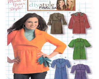 McCalls 5714, Women Coat, Button Front Jacket Sewing Pattern, DIY STYLE, Allyce King, Melissa Watson, Style details, Size 4-6-8-10-12 UNCUT