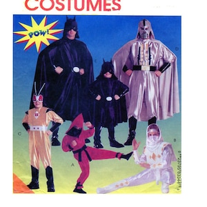 Superhero Costume, Batman, Ninja, Bane, Alien, Halloween Costumes, McCalls 8334, Costume Sewing Pattern, Children or Teens, Size 7-8