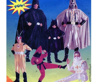 Superhero Costume, Batman, Ninja, Bane, Alien, Halloween Costumes, McCalls 8334, Costume Sewing Pattern, Children or Teens, Size 7-8