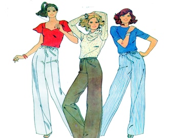 Butterick 6050, Women Pant / Trouser, Sewing Pattern, Drawstring Waist, Casual Pants, Loose Fit, Wide Leg, Marie Osmond, Size XS-S-M, UNCUT