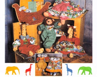Éléphant de 18 pouces, girafe, lion déguisé en arche, tenture murale arche, peluche douce Simplicity 9509 Faith VanZanten Patron de couture artisanal pour décoration d'intérieur