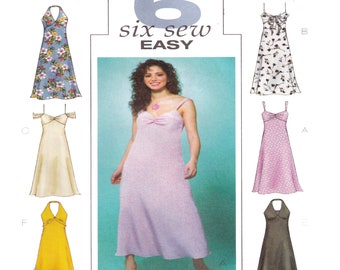 Robe dos nu, patron de couture, Butterick 4182, robe d'été, robe dos nu, corsage ajusté, décolleté en V, coupe évasée, taille 18-20-22, non coupé