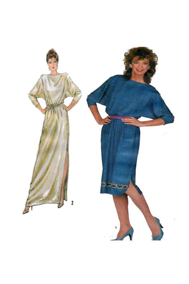Simplicity 6206, Women Dress, Sewing Pattern, Maxi Dress, Tunic Style, Wide Sleeve, Pencil Skirt, Boat Neckline, Pencil Skirt, Size 6-8-10 image 1