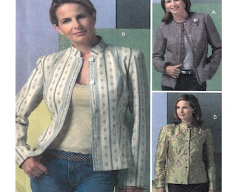 McCalls 4782, Women Jacket Sewing Pattern, Standing Collar, Lined, Button Front, Style Options, Size 6-8-10-12, Sew News Feature, UNCUT
