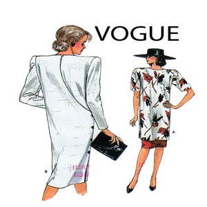 VOGUE 9488, Women Dress, Sewing Pattern, Size 8-10-12, Wrap Bodice Dress, Tunic Top, Hip Length, Pencil Skirt, UNCUT, 80s Business Career