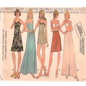 McCall&#39;s 3860, Women Lingerie / Undergarment / Foundation Apparel, Sewing Pattern, Waist / Full Slip, Long Slip, Size 14, 70s Vintage UNCUT