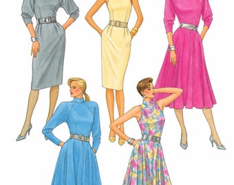 Simplicity 7801 1986 Misses’ Easy-to-Sew Dress Pattern, Sizes 10-12-14