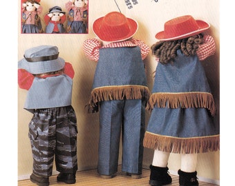 McCalls 423, McCalls 2062, Seasonal Dress Your 36" Standing Doll Door Greeter, Patrón de costura Ropa: Western, Pesca, Sleep Over, Verano