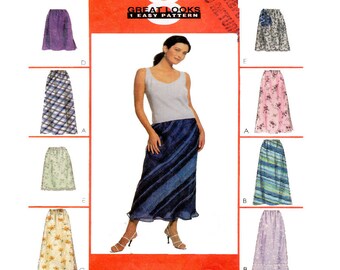 McCalls 2255 Size 6 Women skirt pattern pull on overskirt elastic waist side slit women Sewing Pattern easy to sew skirt sewing pattern