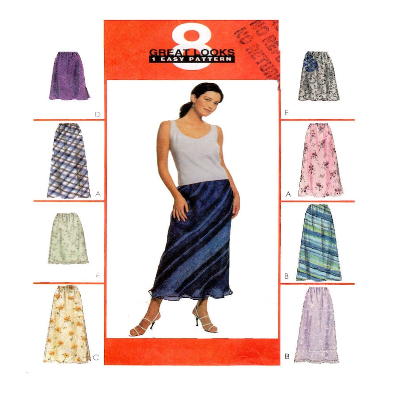 Mccalls 2255 Size 6 Women Skirt Pattern Pull on Overskirt Elastic Waist