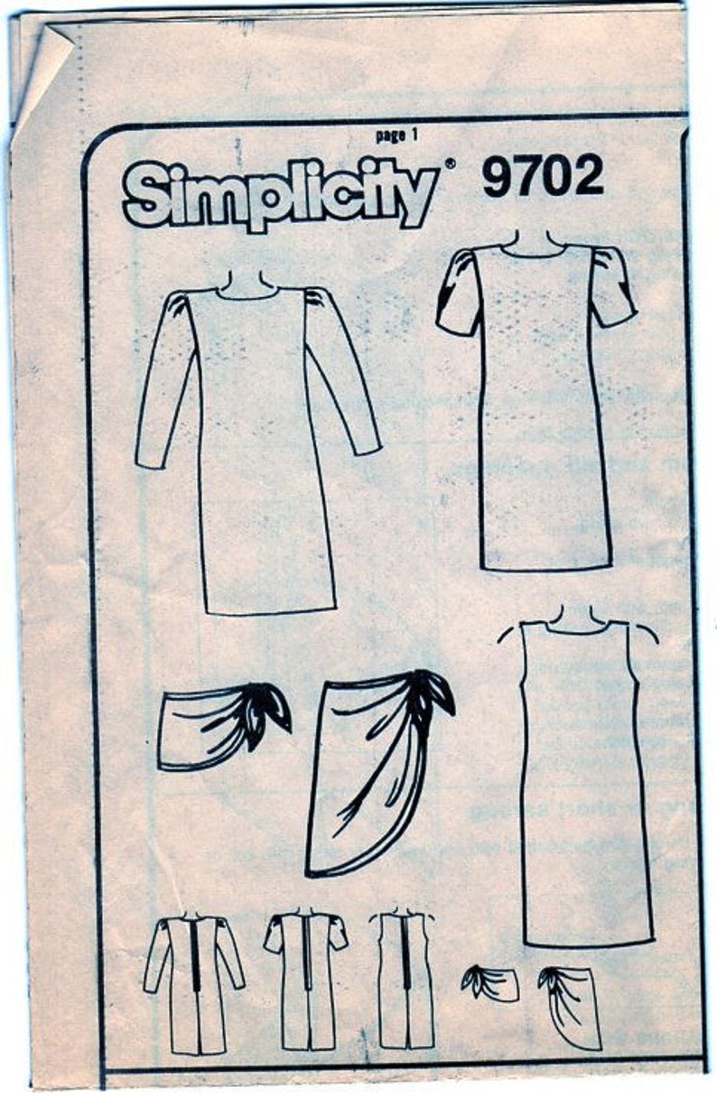 Simplicity 9702 Women Shift Dress Tunic Dress Boat Etsy