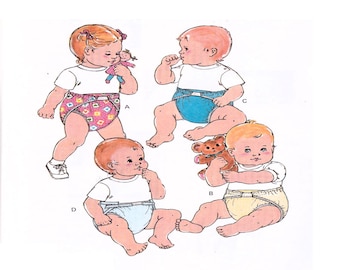 Kwik Sew 2062, Baby or Toddler Diaper, Baby Clothing Sewing Pattern, Size Newborn to 18 Months, Diaper Pattern, Diaper Cover, UNCUT