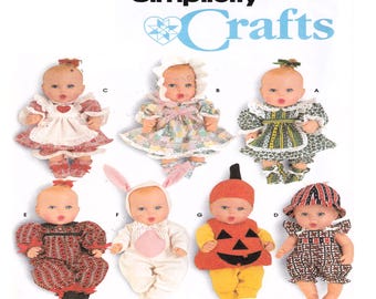 Simplicity 7430, Doll Clothing, Sewing Pattern, Two Doll Sizes Included, Summer, Easter, Special Event, Halloween Playsuit Dress Up UNCUT