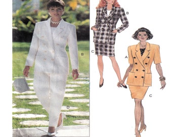 Butterick 6218, Women Coordinates, Double Breast Suit, Short or Long Sleeve, Skirt, Top, Size 12-14-16, UNCUT, Ladies Fashion Sewing Pattern