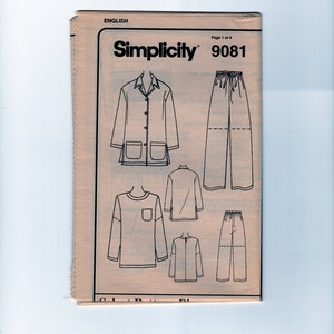 Simplicity 9081, Women Casual Fashion, Over Shirt, Blouse, Elastic Waist Pants, Shorts, Plus Size 18-20-22-24 Women Sewing Pattern, UNCUT