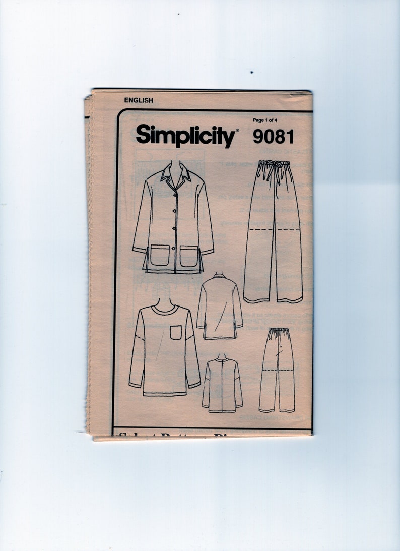 Simplicity 9081, Women Casual Fashion, Over Shirt, Blouse, Elastic Waist Pants, Shorts, Plus Size 18-20-22-24 Women Sewing Pattern, UNCUT