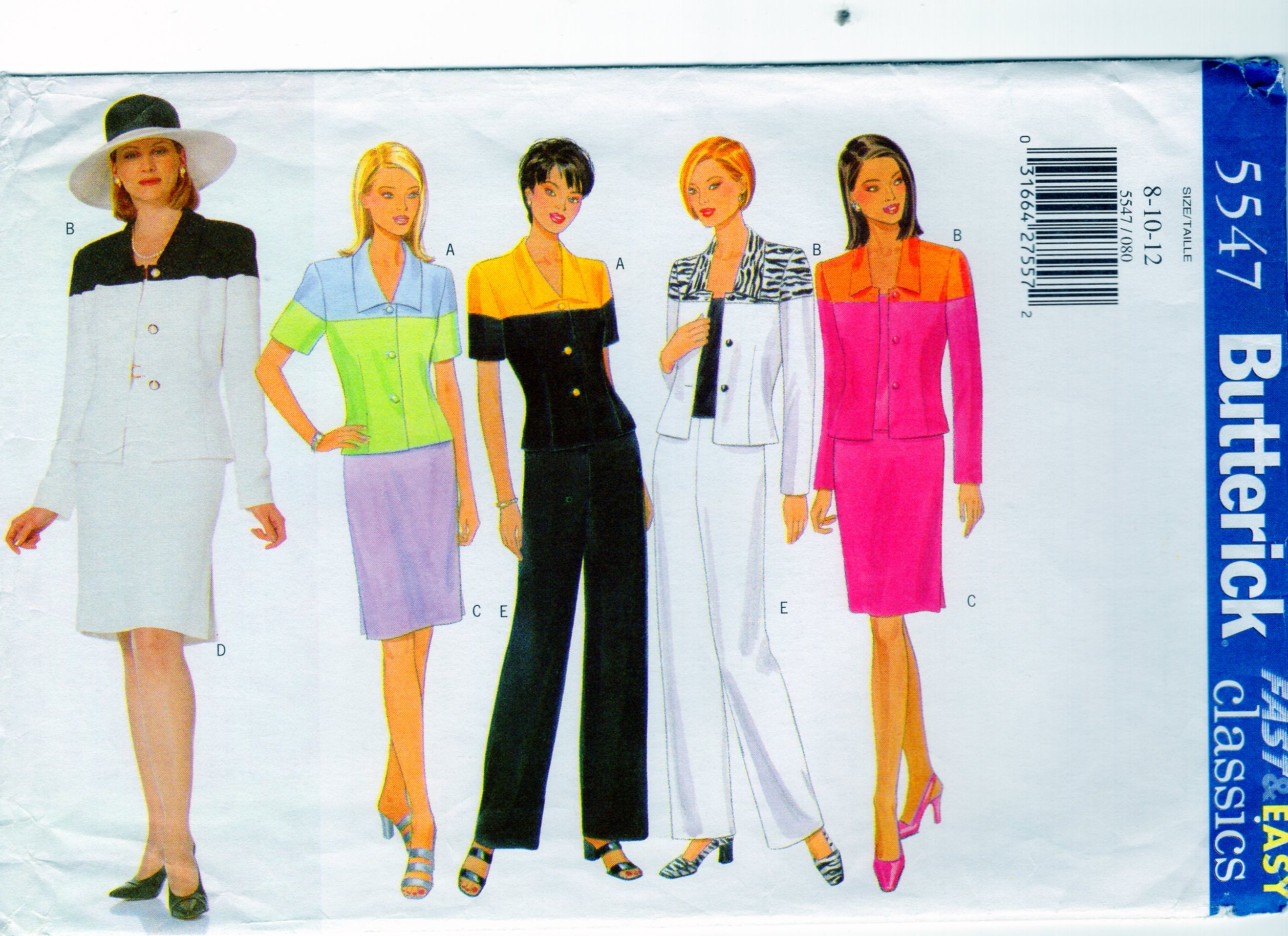 Butterick 5547, Women Suit Sewing Pattern, Short Sleeve Blazer