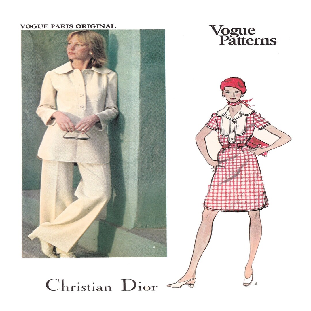No.09【Moda in Pelle】1970, June , 洋書 大判雑誌 Vogue 2717, CHRISTIAN DIOR, 70s Vintage, Pant Suit, Women