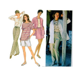 Simplicity 9081, Women Casual Fashion, Over Shirt, Blouse, Elastic Waist Pants, Shorts, Plus Size 18-20-22-24 Women Sewing Pattern, UNCUT