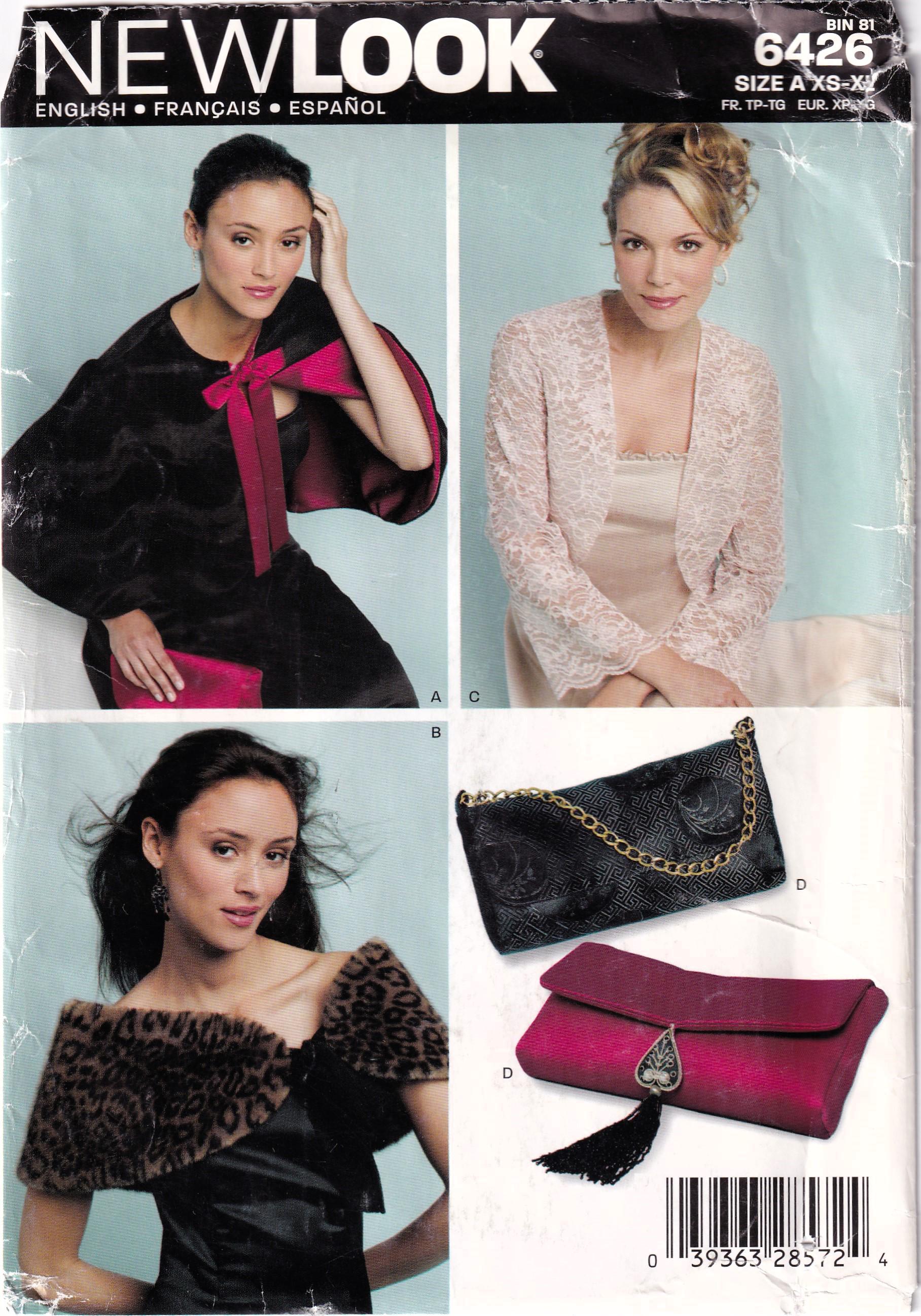 Fashion Accessory Sewing Pattern New Look 6426 Cape Shawl Long