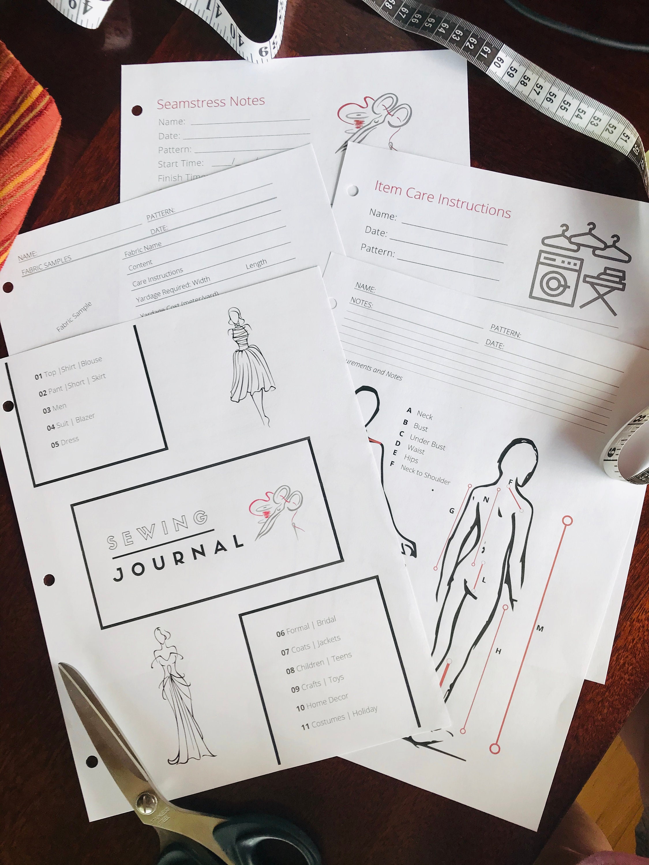 Sewing Journal Sewing Project Planner PDF Download Sewing Etsy Canada