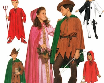 Butterick 5673 Kids Costume Sewing Pattern Original Paper Sewing Pattern Hood Cape Mask Size 4-14 Chest 58.5-81.3 cm 23-32 in