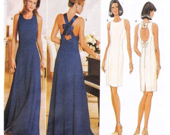 DONNA RICCO New York robe de soirée Butterick 4797 patron de couture femme couture princesse détroit ou jupe Aline avec nœud taille 12-14-16 non-coupe