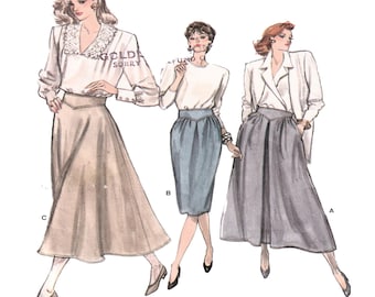Vogue 7341, Women Skirt Sewing Pattern, Midi Length, Aline Skirt, Fit / Flare Skirt, Women Size 14-16-18, UNCUT Very Easy Vogue Pattern