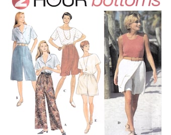 Semplicità 8894, Pantaloni, Capri, Pantaloncini avvolgenti, Gonna, Cartamodello da donna, Due ore, Indossare, 5 Variazioni di stile, Taglia LG-XL, UNCUT