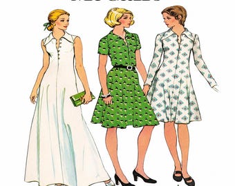 Patrón de costura McCalls 4060 para vestido de mujer, vestido de punto, corte A, midi/maxi, talla 14.5, busto 94 cm (37 pulgadas), equivale a una talla 10-12. Estilo vintage.
