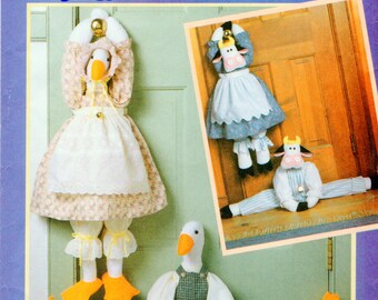 Butterick 4779 Wendy Everett 30" (76 cm) Soft Stuffed Duck, Cow, Farm Animal, Draft Stop, Spring Easter Holiday Home Decor UNCUT Sewing