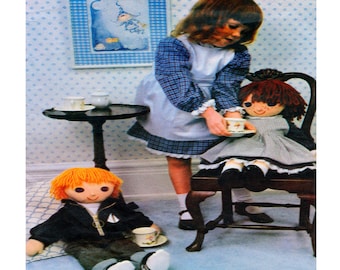 Vogue 2036, Peter e Polly, bambola di pezza maschio, bambola di pezza femmina, bambola di pezza morbida imbottita da 24", collezione di bambole vintage, cartamodello per bambola, non tagliata