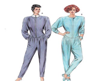 Femme Onsie, pull, combinaison, barboteuse Kwik Sew 1639 Pantalon fuselé en forme de manches longues et taille basse encolure ronde ou haute Taille : XS-S-M