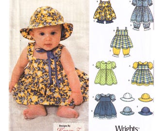 Simplicity 9784 Little Girl Dress, Pantaloon, Panties & Hat Pattern 6 Style Options - Jumper Sundress Size XS to L UNCUT