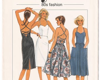Style 4127 Misses Dress Original Paper Sewing Pattern Backless Sundress Size 10 Bust 83 cm 32.5 in Vintage 1984