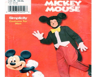 Simplicity 9386, Micky Mouse Costume Sewing Pattern Adult Size 8-10-12-14-16-18 Walt Disney UNCUT Headpiece Dress Gloves Mits Shoes