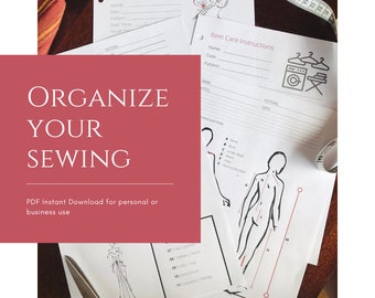 Journal de couture | Planificateur de projets de couture | Planificateur de couture à téléchargement PDF | Agenda de couture imprimable | 5 pages | 8,5 x 11" ou A4 pour un classeur à 3 anneaux