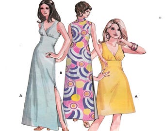 Kwik Sew 471 70s Vintage Style, Aline Gown / Maxi Dress, Sundress, Sewing Pattern, Sleeveless, Raised / Empire Bodice, Size 8-10-12