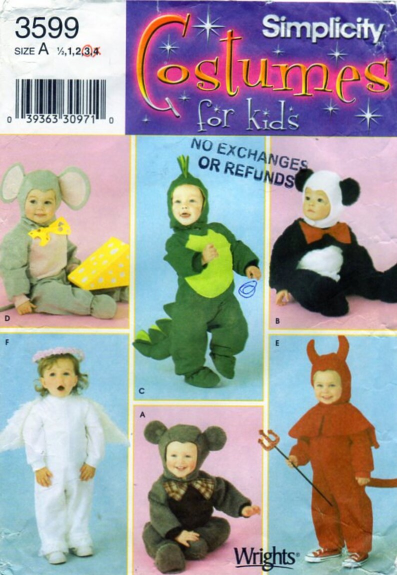 TODDLER Size 1/2123 Halloween Costume Sewing Pattern Etsy