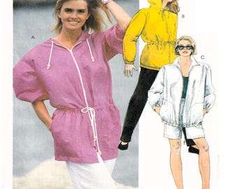 McCall's 4902 femme/adulte, vêtements de sport, veste, fermeture éclair sur le devant, col montant, poche avant, pantalon et short à enfiler tailles 10-12, non coupé
