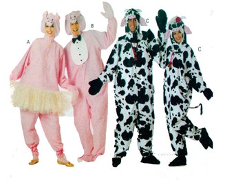 Naaipatroon volwassen kostuum Butterick 3052 Boerderijdierenkostuum koe, vee, varken, varken, big, paradekostuum, plattelandsbeurs, ONBESNEDEN XS tot L