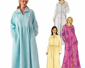 McCall's 3888 Women's Plus Size Robe Original Paper Sewing Pattern Hood Zip Front 26W-32W Bust 122-137 cm (48-54 in)