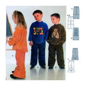 Burda 9909, Size 18M-2-3-4-5-6, Child Cargo Pant, Girl and Boy Sporty Clothing, Elastic Waist, Side Pocket, Children Sewing Pattern, Uncut