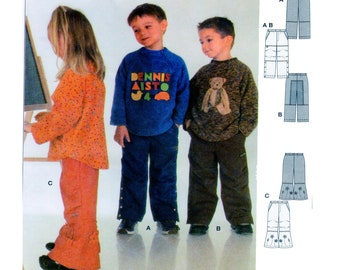 Burda 9909, Size 18M-2-3-4-5-6, Child Cargo Pant, Girl and Boy Sporty Clothing, Elastic Waist, Side Pocket, Children Sewing Pattern, Uncut